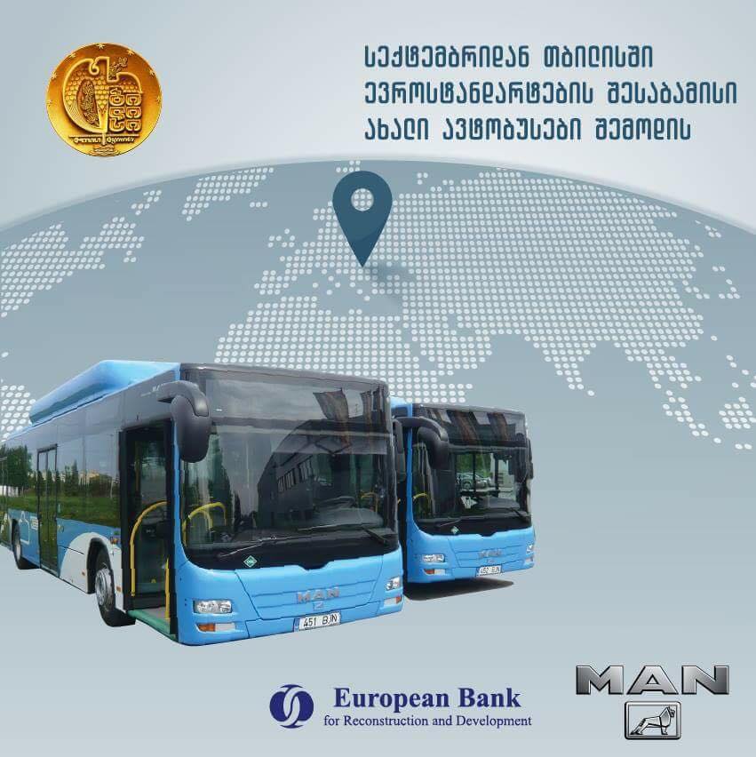 New buses to start operating in Tbilisi from September geotv.ge
